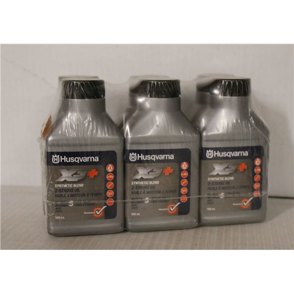LOT OF 6 BOTTLES HUSQVARNA SYNTHETIC BLEND 2 STROKE OIL 100ML PER BOTTLE