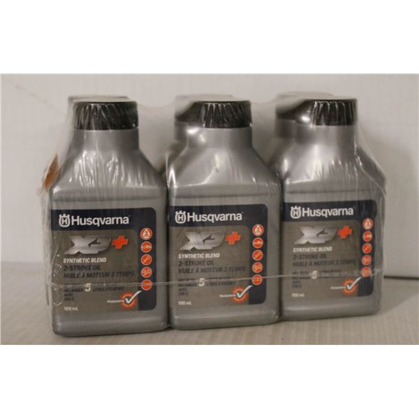 LOT OF 6 BOTTLES HUSQVARNA SYNTHETIC BLEND 2 STROKE OIL 100ML PER BOTTLE