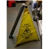 Image 1 : NEW RMP WET FLOOR SAFTEY CONE 30" TALL COLLAPSIBLE WITH STORAGE TUBE