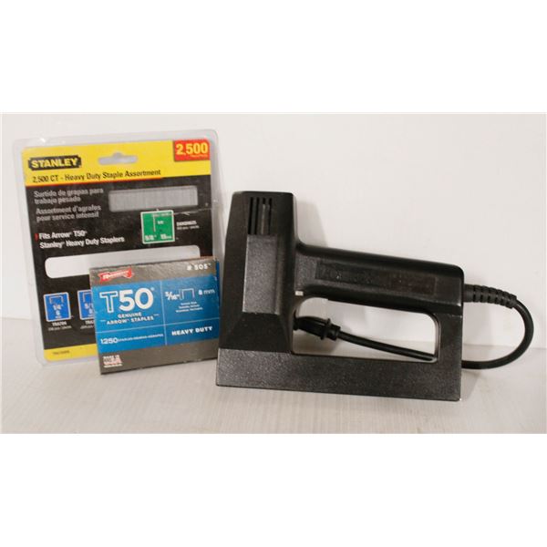POWERFAST ELECTRIC STAPLE GUN W/ASSORTED STAPLES