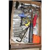 Image 1 : FLAT OF ASSORTED TOOLS INCLUDES: HEX KEYS, STANLEY FATMAX TAPE, MILWAUKEE KNIFE AND MORE