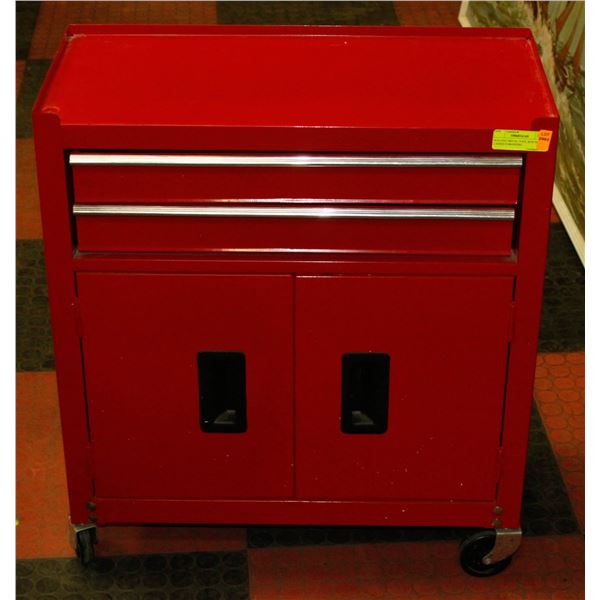 ROLLING METAL TOOL BOX WITH CABINET/DRAWERS
