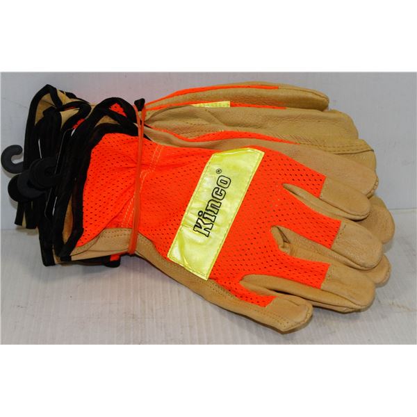 XL WORKGLOVES 5 PAIRS PIGSKIN SAFETY MESH
