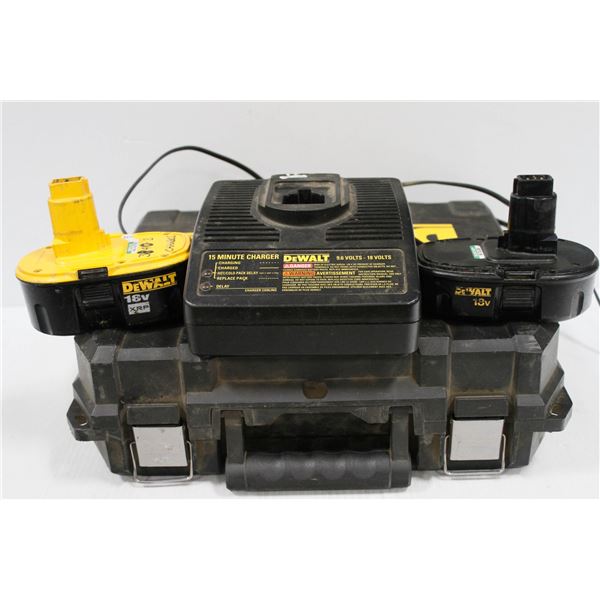 DEWALT CASE INCLUDES 18V BATTERY, 18V XRP BATTERY