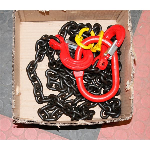 NEW 5/16 INCH GRADE 80 7FT DOUBLE LEG CHAIN SLING