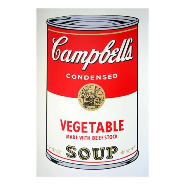 Andy Warhol  Soup can 11.48 (Vegetable w/ Beef Stock)  Silk Screen Print from Su