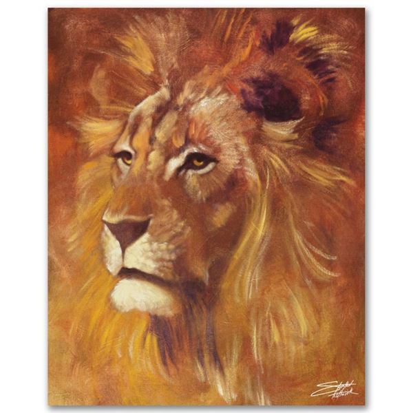 "Lion" Limited Edition Giclee on Canvas by Stephen Fishwick, Numbered and Signed