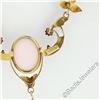 Image 6 : Antique 10K Rose Green Yellow Gold Carved Coral Cameo Dangle Collier Necklace