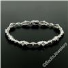 Image 8 : 18kt White Gold 1.80 ctw Princess and Round Cut Diamond Fancy Link Chain Bracele