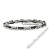 Image 1 : 18kt White Gold 8.33 ctw Round White and Black Diamond Cable Link Bracelet