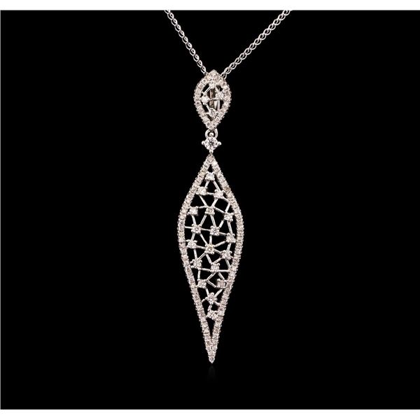 0.86 ctw Diamond Pendant With Chain - 14KT White Gold