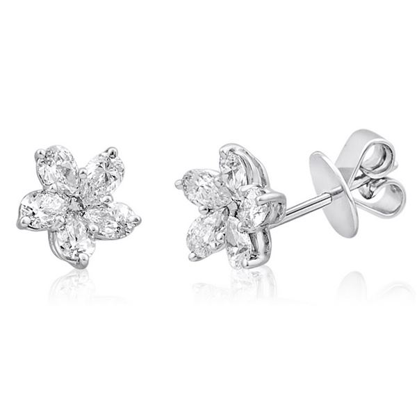 18k White Gold 1.06CTW Diamond Earrings, (SI1-SI2/G-H)