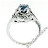 Image 5 : Art Deco 14kt White Gold 1.45 ctw Round Aquamarine and Diamond Cocktail Ring