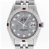 Image 9 : Rolex Mens Stainless Steel Meteorite Diamond And Ruby Datejust Wristwatch 36MM