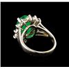 Image 3 : 14KT White Gold 3.41 ctw Emerald and Diamond Ring