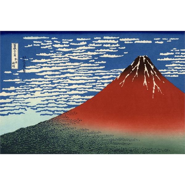 Hokusai - Red Southern Wind on Fiji on a Clear Morning