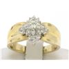 Image 1 : 14k Yellow Gold 0.50 ctw Terraced Round Brilliant Diamond Cluster Cocktail Ring