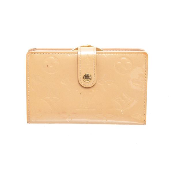 Louis Vuitton Beige Vernis Leather French Wallet