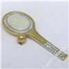 Image 4 : Vintage 18kt Yellow and White Gold Oval Opal and Diamond Tennis Racket Brooch or