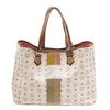 Image 1 : MCM White Large Lion Shopper Tote Bag