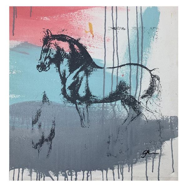 Gail Rodgers, "Leonardo's Horse" Hand Signed Original Hand Pulled Silkscreen Mix