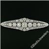 Image 1 : Art Deco Platinum 6.00 ctw Old European and Mine Cut Diamond Filigree Brooch