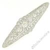 Image 2 : Art Deco Platinum 6.00 ctw Old European and Mine Cut Diamond Filigree Brooch