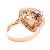 Image 3 : 6.61 ctw Morganite and Diamond ring - 14KT Rose Gold