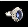 Image 1 : 2.75 ctw Tanzanite and Diamond Ring - 14KT White Gold