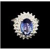 Image 2 : 2.75 ctw Tanzanite and Diamond Ring - 14KT White Gold