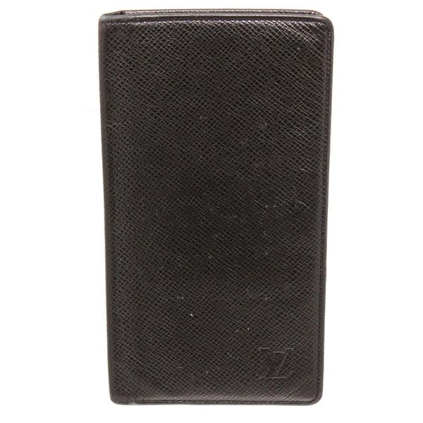 Louis Vuitton Black Taiga Leather Long Bifold Wallet