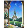 Image 1 : Ferjo, "Escape in Paris" Original Painting on Canvas, Hand Signed with Letter of