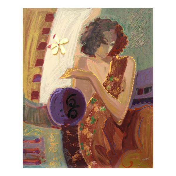 Sabzi, "Exotic Flower" Limited Edition Hand Embellished Serigraph on Canvas, Num