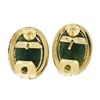 Image 7 : Vintage 14K Yellow Gold Oval Cabochon Cut Bezel Set Jade Classic Button Earrings
