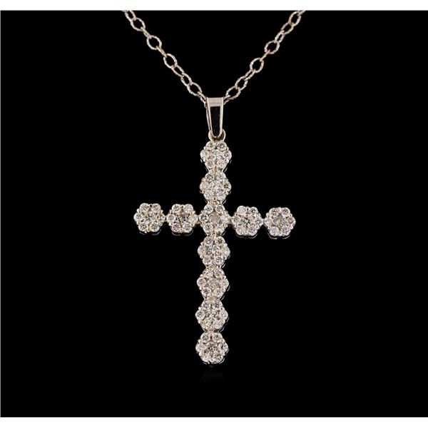 1.03 ctw Diamond Pendant With Chain - 14KT White Gold