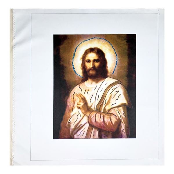 Steve Kaufman (1960-2010), "Jesus Peace (State 2)" Hand Signed and Numbered Limi