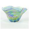 Image 1 : Glass Eye Studios, "Mini Wave Bowl (Bonnet Twist)" Hand Blown Glass Sculpture (S