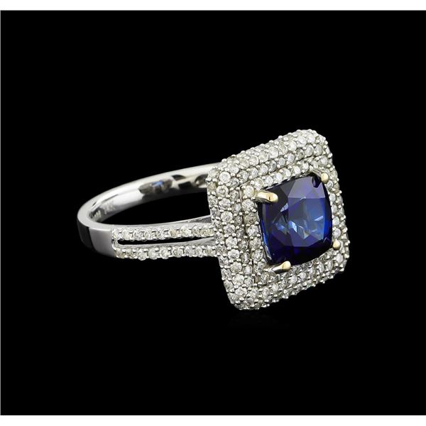 14KT White Gold 2.90 ctw Sapphire and Diamond Ring