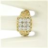 Image 9 : Mens 14K Two Tone Gold Nugget Design .90 ctw Round BRILLIANT Diamond Cluster Rin