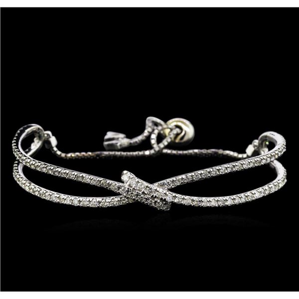 2.55 ctw Diamond Bangle Bracelet - 14KT White Gold