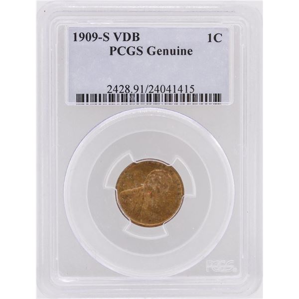 1909-S VDB 1 Penny Genuine Lincoln Head Copper Coin