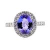 Image 1 : 3.29 ctw Tanzanite and Diamond Ring - Platinum