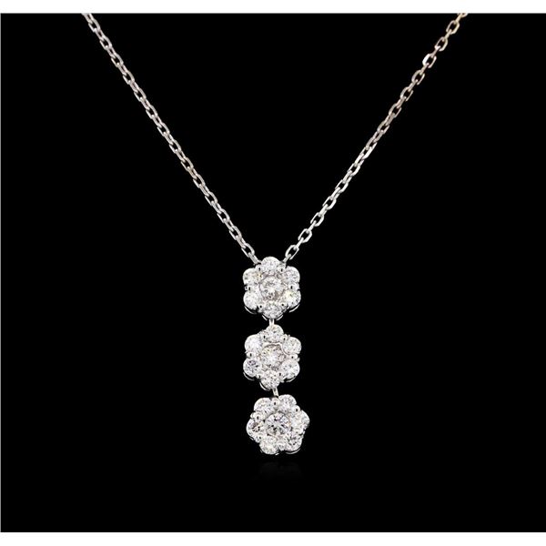 0.80 ctw Diamond Pendant - 14KT White Gold