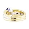 Image 3 : 1.28 ctw Sapphire and Diamond Ring - 14KT Yellow and White Gold