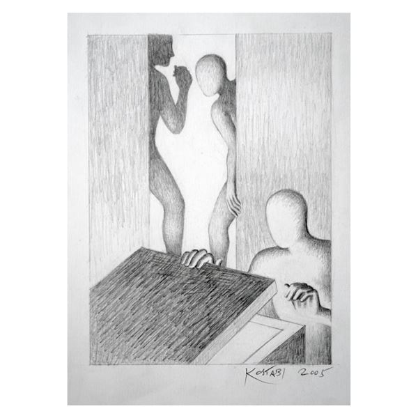 Mark Kostabi "Luminous Treasure" Hand Signed Original Artwork with COA.