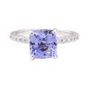 Image 2 : 3.12 ctw Blue Sapphire and Diamond Ring - 18KT White Gold
