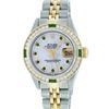 Image 1 : Rolex Ladies 2 Tone MOP Emerald & Channel Set 26MM Datejust Wristwatch