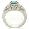 Image 9 : Platinum 1.04 ctw Radiant Emerald & Diamond Milgrain Filigree Etched Cocktail Ri
