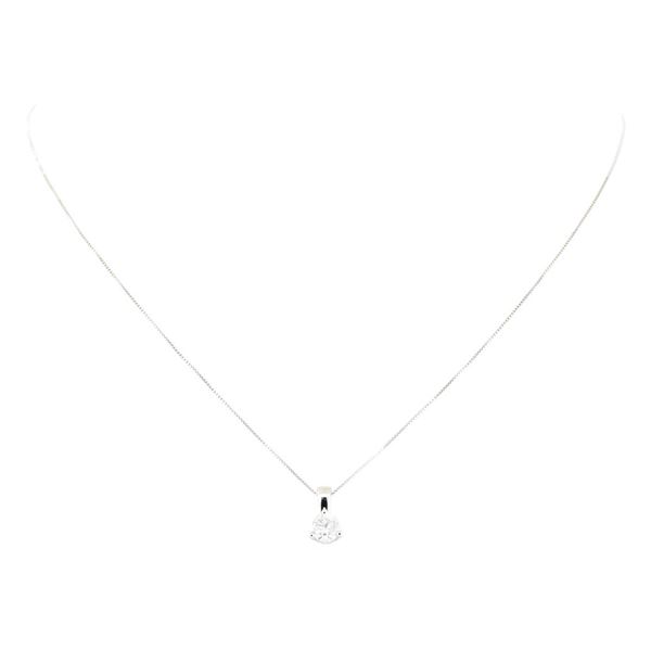0.70 ctw Diamond Pendant And Chain - 14KT White Gold