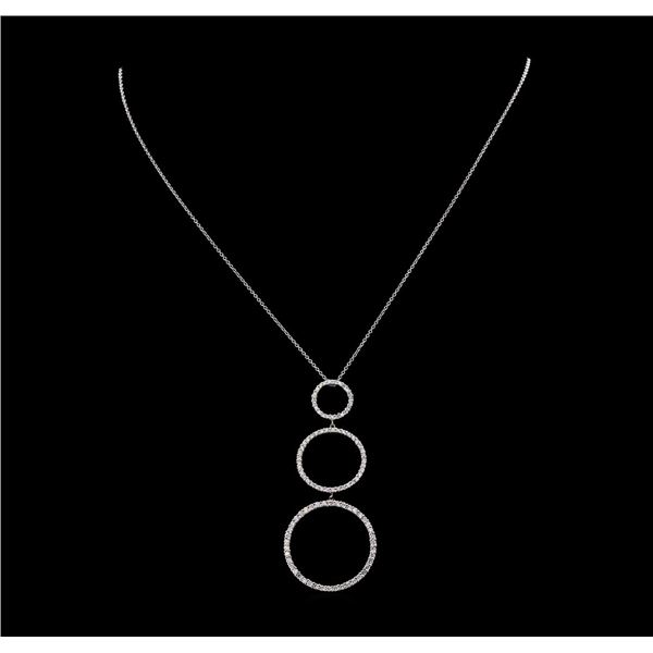 1.03 ctw Diamond Circle Pendant with Chain - 18KT White Gold